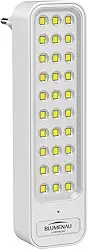 Blumenau Iluminação Luminária Emergência 30 LEDs com Plug 1W 100lm Branco Polipropileno