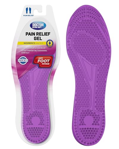 Image of DOCTOR EXTRA SOFT Pain Relief Trimmable Gel Insoles Pack of 1 Pair for Women's Size 5-9| Comfortable & Breathable| Lightweight & Durable| Ideal For Loose Shoes or Replacing Existing Insoles D-955
