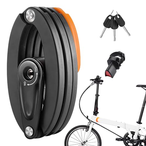 Candado de combinación plegable para bicicletas, cerradura de seguridad de combinación de 4 dígitos con soporte de montaje, 3 llaves, protector resistente para motocicleta, scooter, garaje