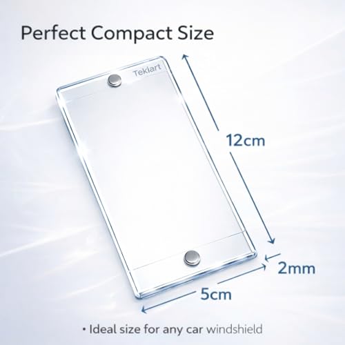 Image of Magnetic Card Holder for Car Windshield Glass, Sticker,Magnetic Lock,Transparent-Long Lasting