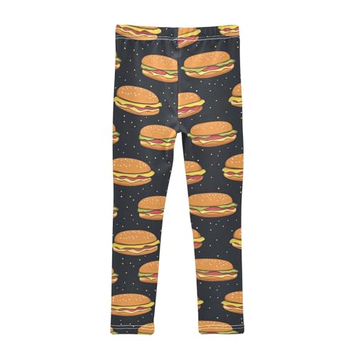 Hamburgers Cartoon Food Girls Casual Leggings for Kids Printed Long Pant Bottoms Stretch and Soft2