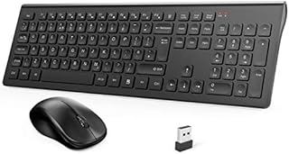 Keyboard and Mouse, TedGem 2.4G Computer Keyboard and Mouse Set, Laptop Keyboard and Mouse, 2-in-1 USB Keyboard and Mouse, Wireless Keyboard and Mouse for PC/Laptops/Windows/Smart TV(UK Layout)