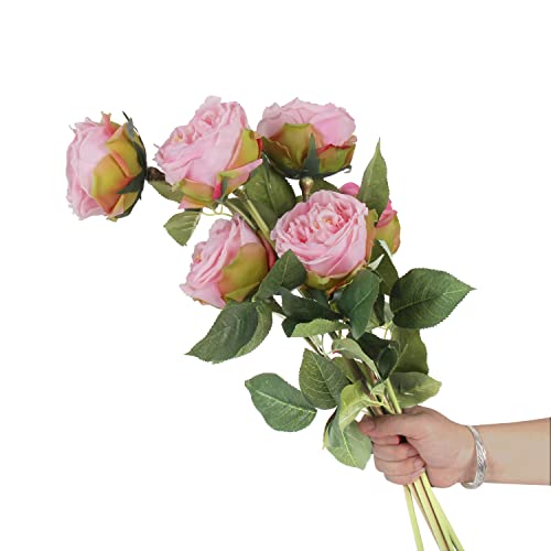 cn-Knight 6pcs Eden Rose Artificial Flowers...