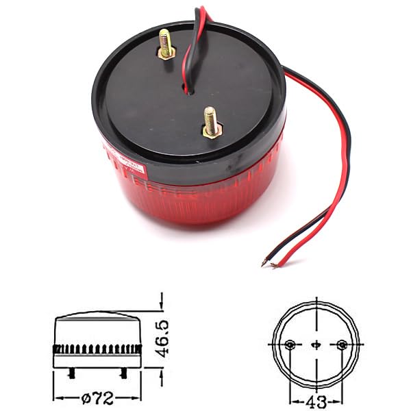 Amazon.co.jp: LED 点滅灯 パトランプ レッド 赤色 AC 100V 警告灯
