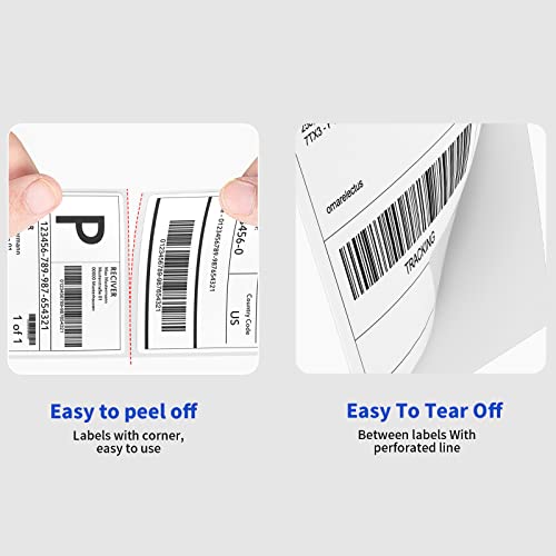 Image of 4 inch x 6 inch Fanfold Direct Thermal Labels, 1000 Per Stack, White Perforated Shipping Labels Compatible with Zebra, Elton Printers(20 Stacks)