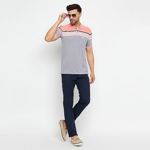 Image of Duke Stardust Men Polo Neck Half Sleeve Cotton T-Shirt (LF7074 Coral XL)