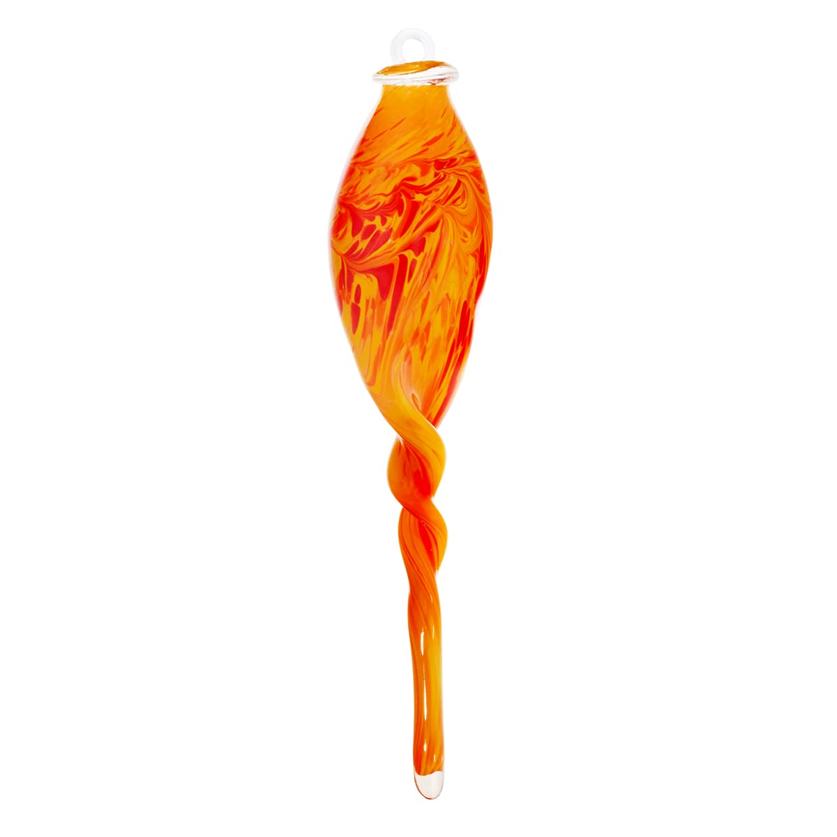 CRISTALICA Gartenskulptur Hängezapfen 43cm rot orange Zopf Dekoration