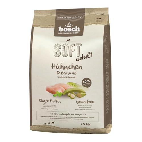 Bosch HPC Soft halbfeuchtes Hundefutter Hühnchen & Banane, 2,5 kg