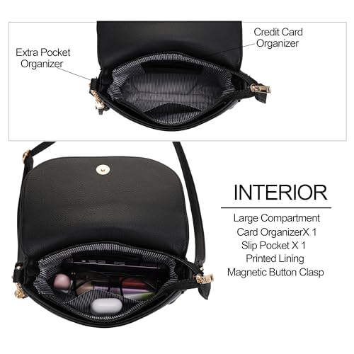 EVVE Small Crossbody Bags for Women Trendy Flap Saddle Purses with Tassel Vegan leather Shoulder bag3