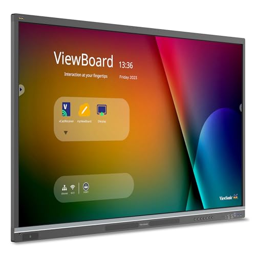 Image of ViewSonic IFP6551 65 Inch 4K ViewBoard Interactive Smart Board with Integrated Education Software, Android 14, Google EDLA, 50-Point Touch, Built-in Microphone, HDMI, VGA, USB Hub, and USB C Inputs