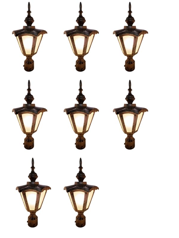 Vintage Post Mount Lantern, Decorative Outdoor Garden Light, Bronze Finish, Bulbs Not Included (Pack of 8)-image-35