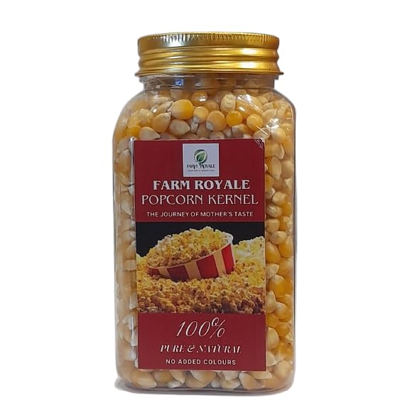 Farm Royale Popcorn Kernels/Dana ||Popcorn || 350 GM|| Pack of 1 ||100% Pure and Natural||Export Quality||Hand picked materrial