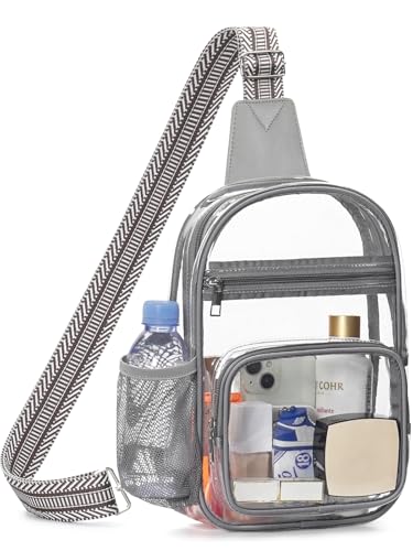 QOECI Clear Bag for Stadium Events, Clear Crossbody Purse, Sling Backpack