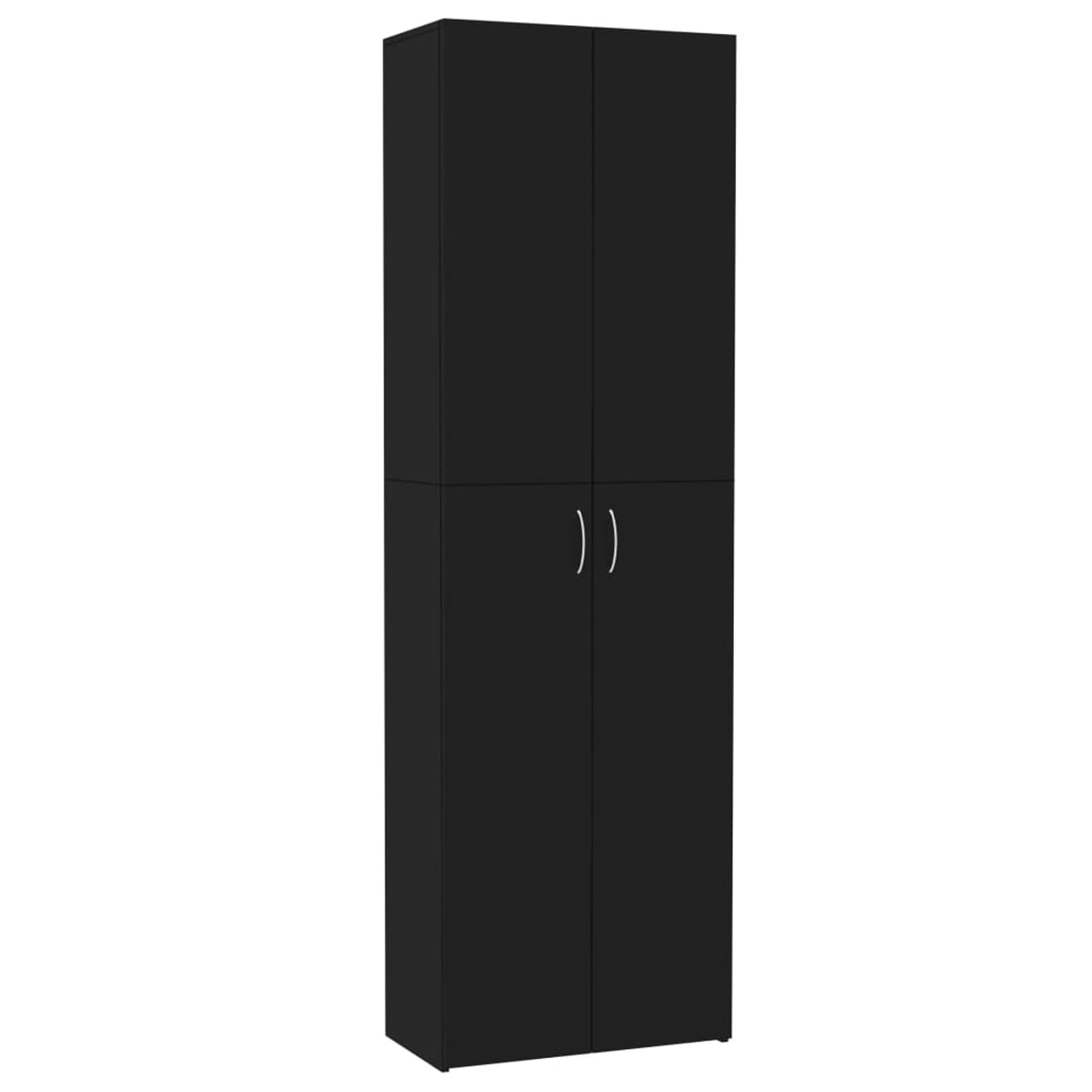 Armadio per Ufficio Nero 60x32x190 cm in Legno Multistrato, Schedario, Mobile, Mobiletto
