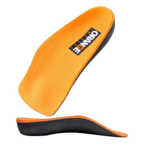 Image of Orange 3 /4 Orthotic Insoles A Men's 4.5-5.5, Women's 6-7 - Same Support as Orange Full Length Insoles for Plantar Fasciitis, Heel Pain & Arch Support