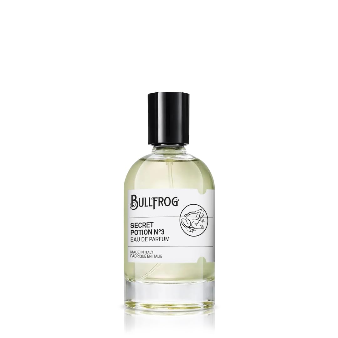 Bullfrog Eau De Parfum Secret Potion N.3 100ml - Profumo da Uomo - Note di Bergamotto, Rosa Damascena, Ambra, Salvia, Chiodi di Garofano e Legni Preziosi - Made in Italy.