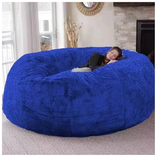 Sillón Puff Gigante para Adultos (sin Relleno). Disponible en Varios tamaños. Requiere Relleno de es. Fundas Lavables a máquina. Costuras Dobles (Azul Rey, 1,8 m).