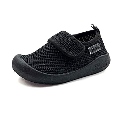 Z-T FUTURE Kids Baby Boy Girl Sneakers - Breathable Mesh Lightweight Toddler Shoes for Walking Running Beach Pool (4 M Toddler, Q-Black)