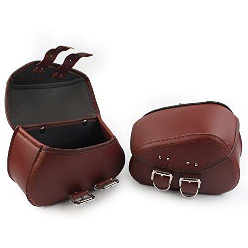 Bolsa para Herramientas de Motocicleta Bacar Pair, Bolsa Impermeable de PU, Duradera y Hecha a Mano, Bolsa de Alforja Marrón miniatura 5