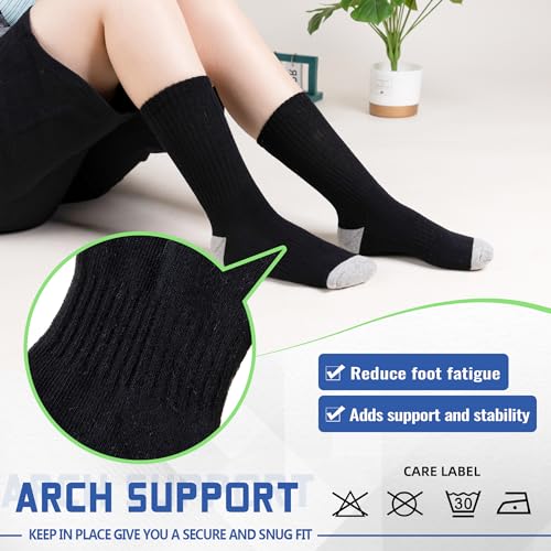 Image of SeeyAN Kids Socks Boys Crew Athletic Half Cushioned Cotton Sport Running Breathable Socks 6 Pairs