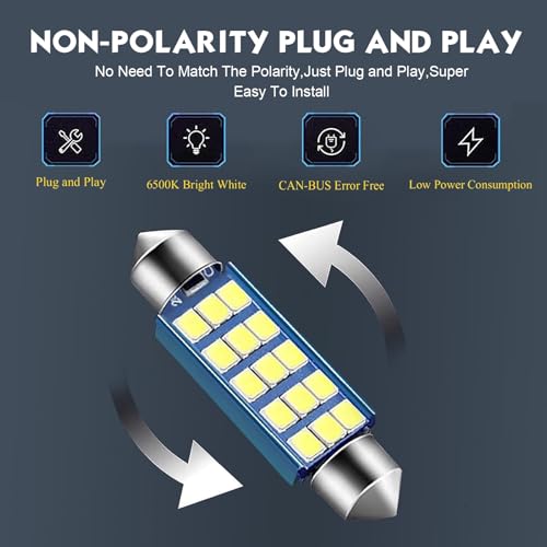 2Pcs Bombillas LED 578 1200LM 6000K para Interior miniatura 5