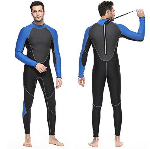Traje de neopreno de 3 mm para hombre, traje de neopreno de cuero liso de manga lisa para surf Traje de neopreno Natación en aguas abiertas / Triatlón Buceo Buceo Traje buceo Traje buceo,Blue,XXL