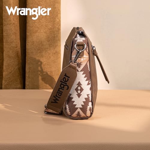 Image of Wrangler Aztec Crossbody Purse Medium Shoulder Bags for Women Western Handbag with Guitar Strap