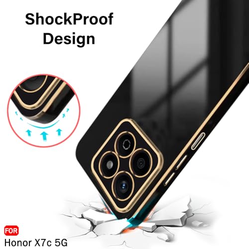 Image of TheGiftKart Luxurious Golden-Plated Back Cover Case for Mi Redmi 15C 5G | Raised Lips for Camera & Screen Protection | Shockproof Design | Stylish Back Cover Case for Redmi 15C 5G (TPU, Black)