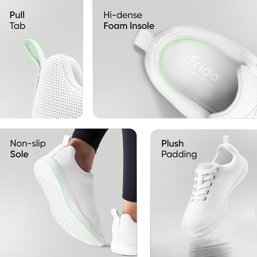 Image of Frido Cloud Comfort Walking Shoes for Women | Zero-Drop Barefoot Design with Wide Toe Box | Lightweight Breathable Comfort Shoes | Natural Foot Movement | Available in Slip-On & Lace-Up Styles