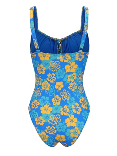 Image of BERLOOK Womens One Piece Swimsuits Floral Push Up Bathing Suit Sexy Tie Slimming Swimsuits for Women Swimwear