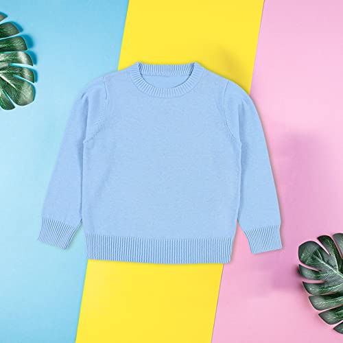 Plain Crewneck Pullover Sweater for Toddler, Baby Boys Girls Long Sleeve Soft Sweatshirt, Basic Solid Fall Winter Tops3