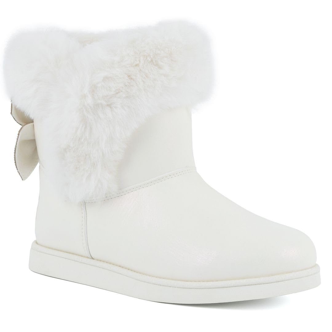 Women's Slip On Winter Snow Boots Warm & Insulated Fur Lining Comfortable Fashion Booties
