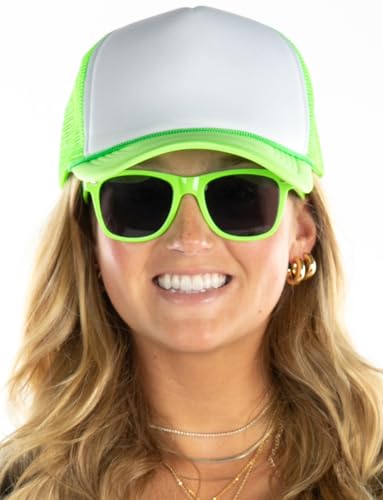 Image of Funky Junque Foam Trucker Hat, Trucker Hats for Women & Men - Blank Adjustable Snapback Mesh Back Baseball Cap