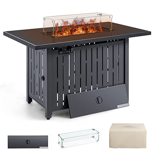Devoko 43 inch Propane Gas Fire Pit Table Outdoor 50,000 BTU Auto