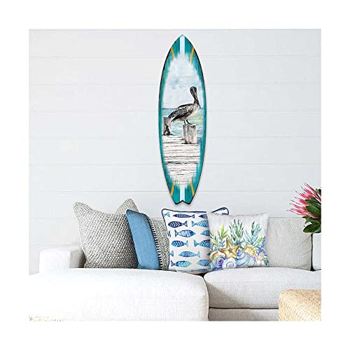 Designocracy Pelican Surfboard Coastal Door Art by G. DeBrekht - 8490107HS-36