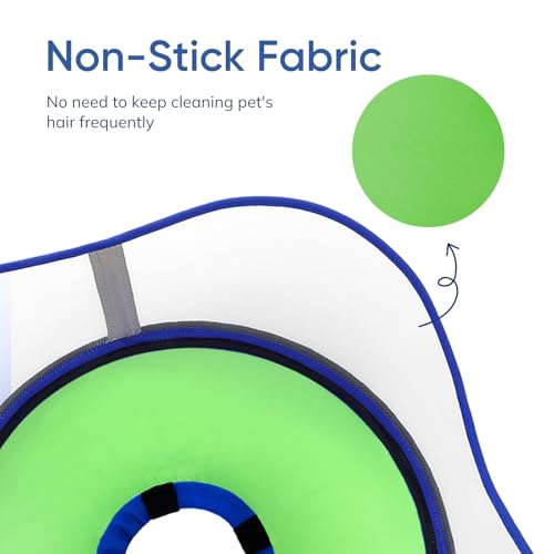 Image of Supet Raised Inflatable Dog Cone Collar to Stop Licking, Soft Dog Cone Alternative for Small Medium Large Dogs, Doggie Donut Collar After Surgery