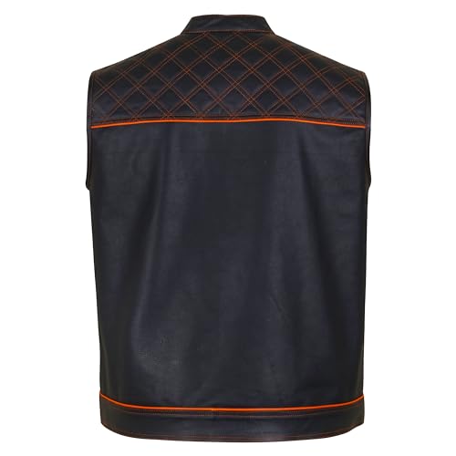 Image of .Men's Biker Rider Motorcycle club Motorbike stylish Genuine leather sleeveless vest