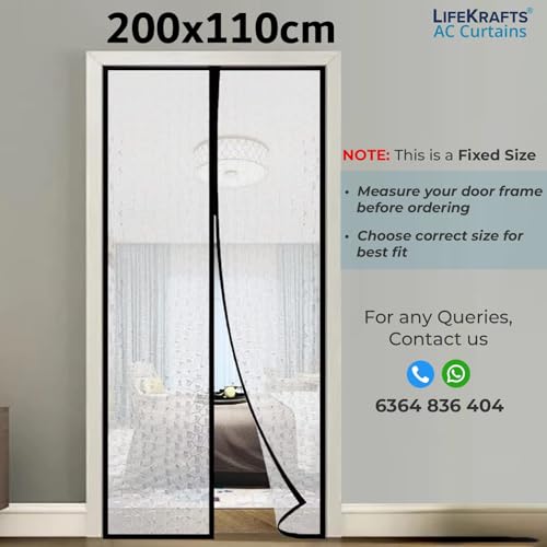 Image of LifeKrafts AC Curtain Magnetic|Thermal Screen|Insulated|Translucent Bubble Design|Insect & Pest Control|Privacy Screen, Dust, Pollen & Pollution Control Screen(Size 200 x 110 cm) Non-Customizable
