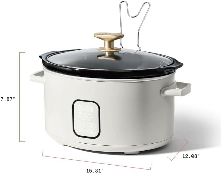 Programmable Automatically Slow Cooker, White Icing by Drew Barrymore Large 4 quart capacity, serves up to 7 people Maker Explorador Private Label