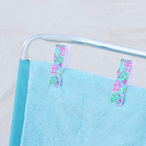 Image of Lilly Pulitzer Water Resistant Vinyl Beach Day Pouch, Zipper Bag Includes Drink Hugger, Small Pouch, and Towel Clips, Best Fishes, One Size, Beachy