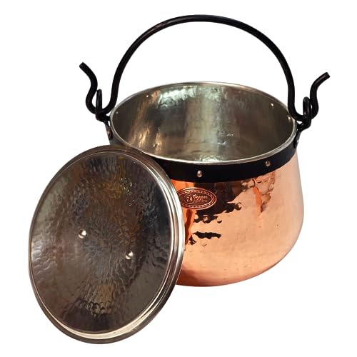 CopperGarden Kupferkessel 5 L mit Henkel & Deckel - Hexenkessel I Robuster Kessel aus verzinntem Kupfer: Ideale Wärmeleitung I Lebensmittelechter Feuerkessel für Gulasch / Glühwein uvm. CopperGarden Kupferkessel 5 L mit Henkel & Deckel - Hexenkessel I Robuster Kessel aus verzinntem Kupfer: Ideale Wärmeleitung I Lebensmittelechter Feuerkessel für Gulasch / Glühwein uvm.
