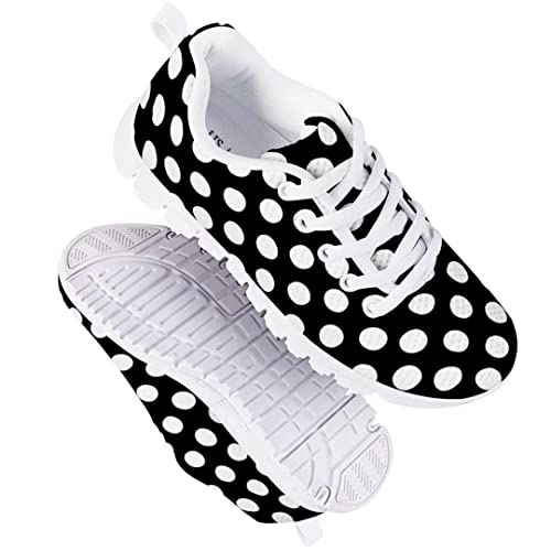 Dellukee Girls Shoes Cute Solid Color Polka Dot Running Walking Sports Sneakers2