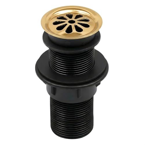 Image of BASSINO 6 Inch Basin Waste Coupling Nylon Thread Body with Brass Jali Head /Heavy Duty Bathroom Sink Drain for Wash Basin /Anti Clog Waste Coupling with Durable Build /Universal Fit Drain(Gold)