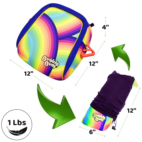 Image of BubbleBum Twin-Pack, Backless Booster Car Seat - Inflatable, Portable Travel Booster for Kids 40-100 lbs, Ages 4-11, Fits 3 Across, Rideshare & Carpool, FMVSS 213 Certified - Rainbow