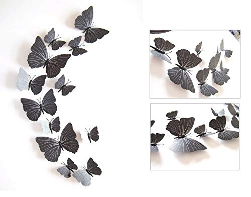 Xtore® 24pcs 3D Home Decor Butterfly | Beautiful Decor Item | Comes with Sticking pad - (Set of 24) (Shaded Black) (B07CZHC264) Amazon Price History, Amazon Price Tracker