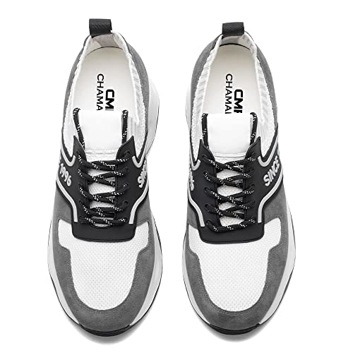 Image of CHAMARIPA Men's Invisible Height Increasing Elevator Shoes - Lace up Light-Weight Casual Height Increase Walking Shoes - 2.76 Inch Taller