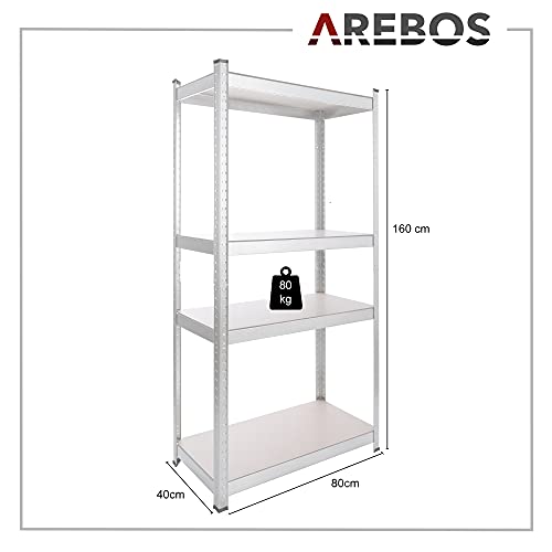 Arebos Scaffalatura per cantine 160 x 80 x 40 cm |...