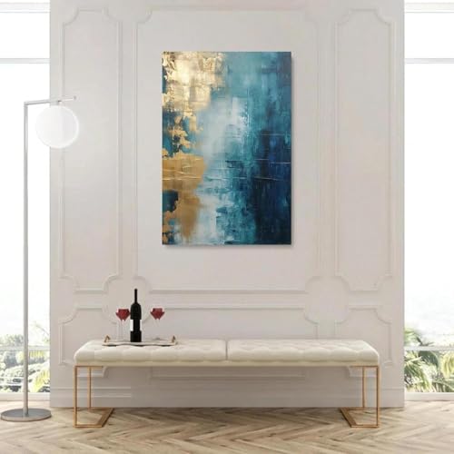 Affiches de salon modernes et tableaux abstraits bleu marine - 5