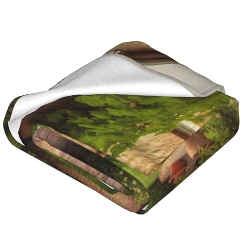 Couverture flanelle canapé plaid microfibre chaud léger imprimé doux toutes saisons - 3