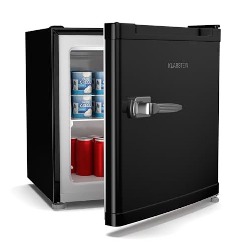 KLARSTEIN Irene Retro Mini Congelador, 31L, Diseño Compacto, Temp. Ajustable -24°C A 10°C, Eficiencia Energética C, Silencioso 38 Db, Evera Pequeña Para Espacios Reducidos